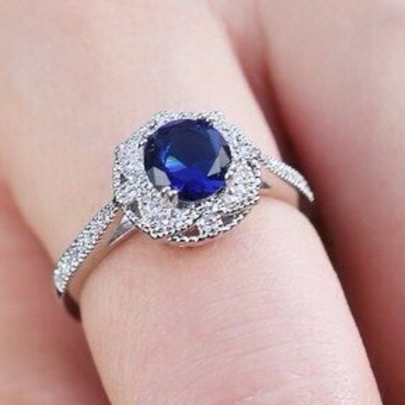 Jewelry - New Elegant Women Rings 925 Silver Sapphire Ring